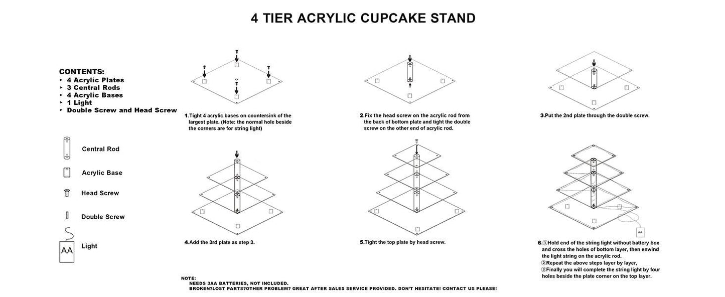 LED Cupcake Stand / Elegant Acrylic Display Tower for Birthdays, Weddings & Events - Lasercutwraps Shop