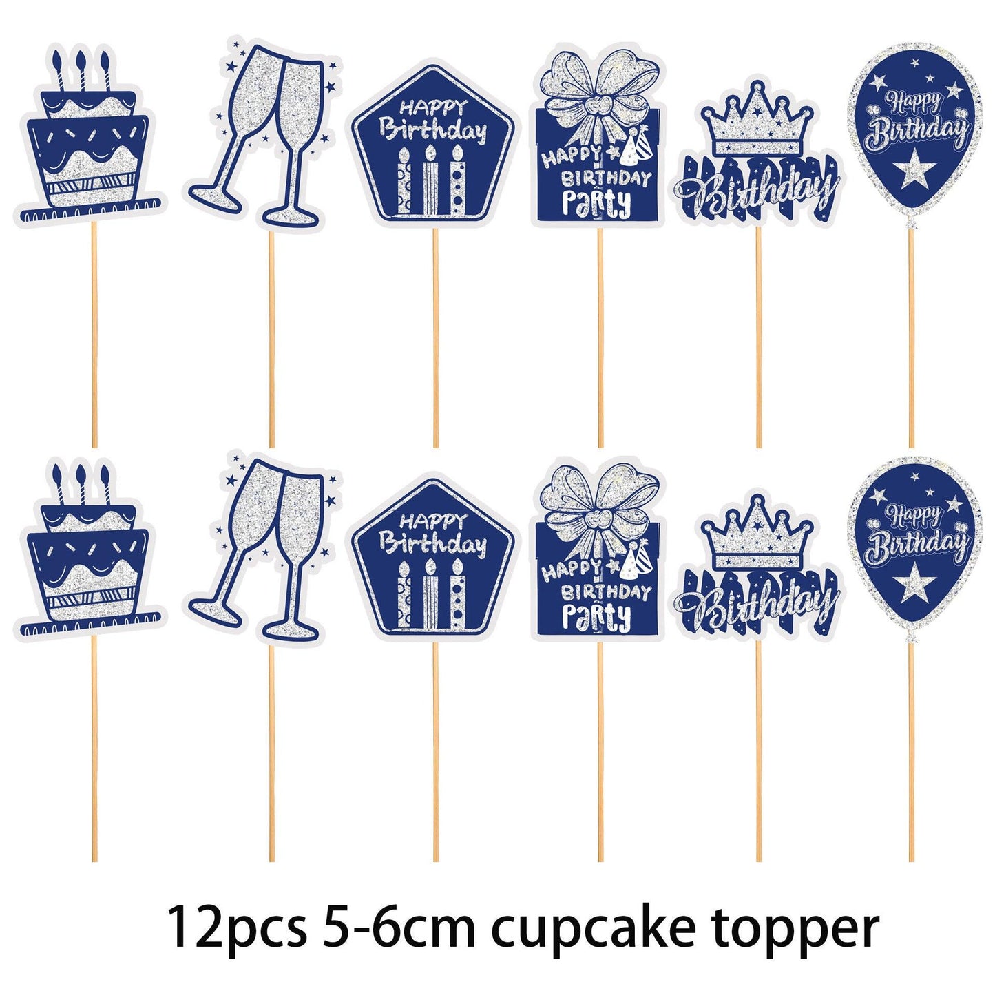 51pcs Navy Blue Birthday Party Decorations Set - Lasercutwraps Shop
