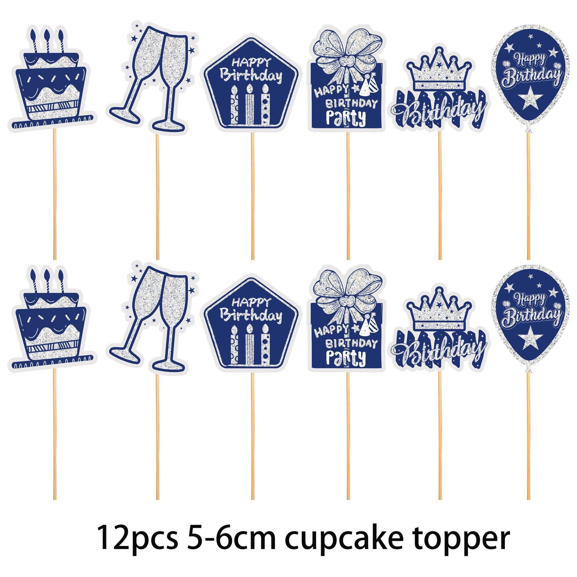 51pcs Navy Blue Birthday Party Decorations Set - Lasercutwraps Shop