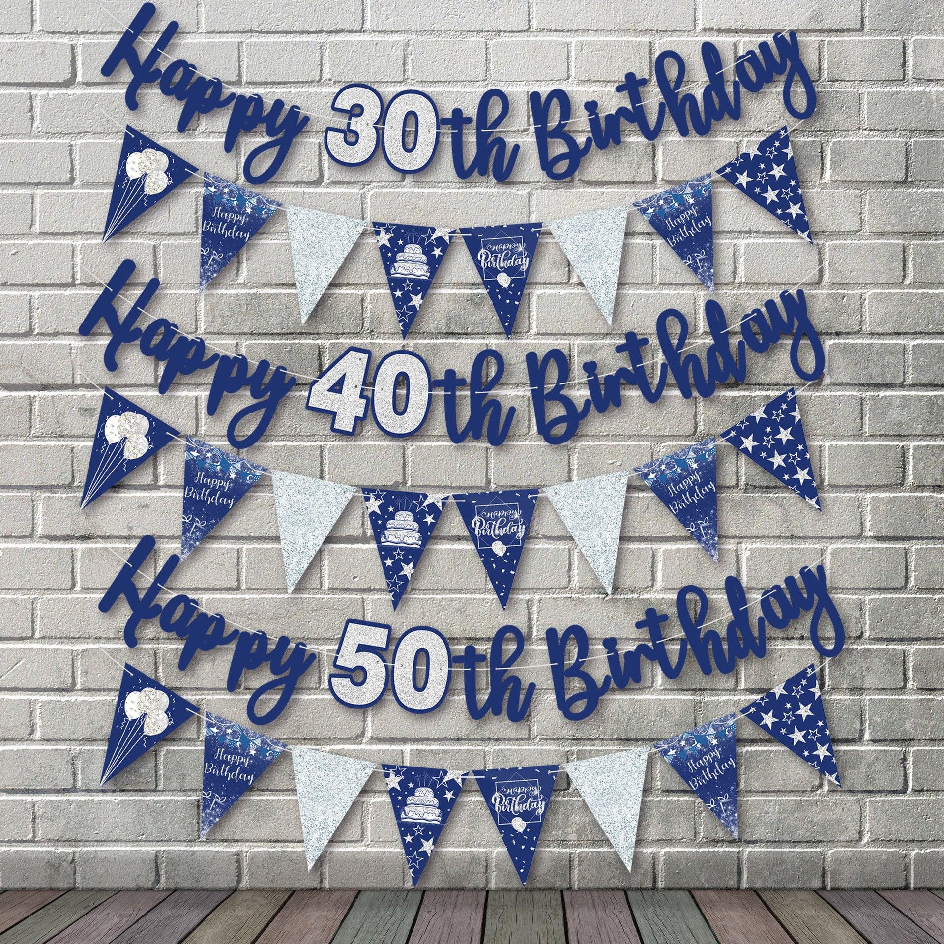 51pcs Navy Blue Birthday Party Decorations Set - Lasercutwraps Shop