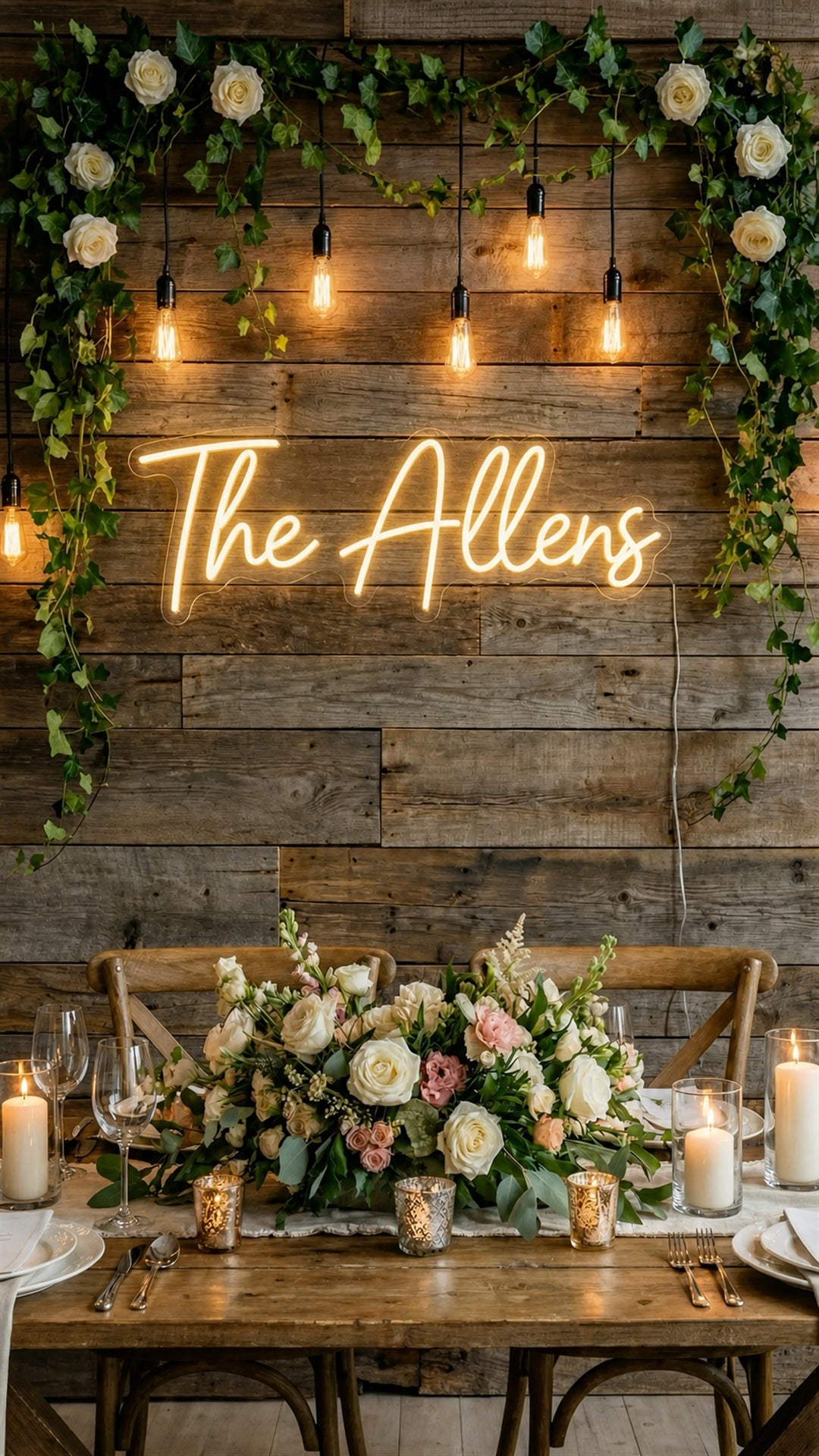 Customizable Wedding Neon Sign | Personalized LED Names, Initials or Text