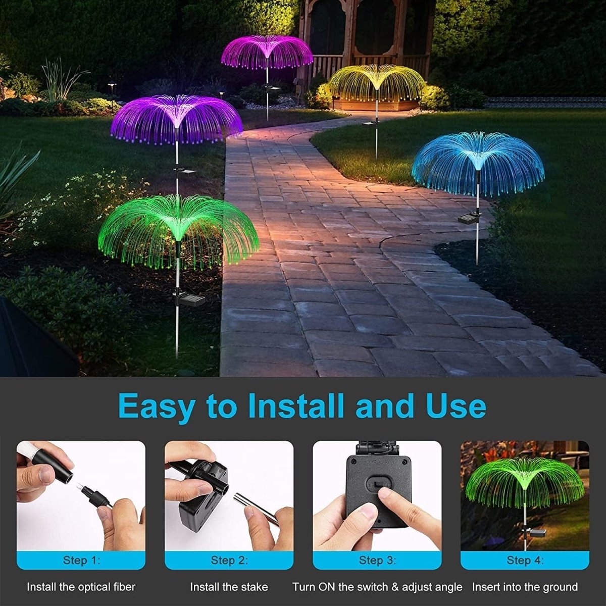 5 PCS Solar Garden Jellyfish Lights / Decorate your garden
