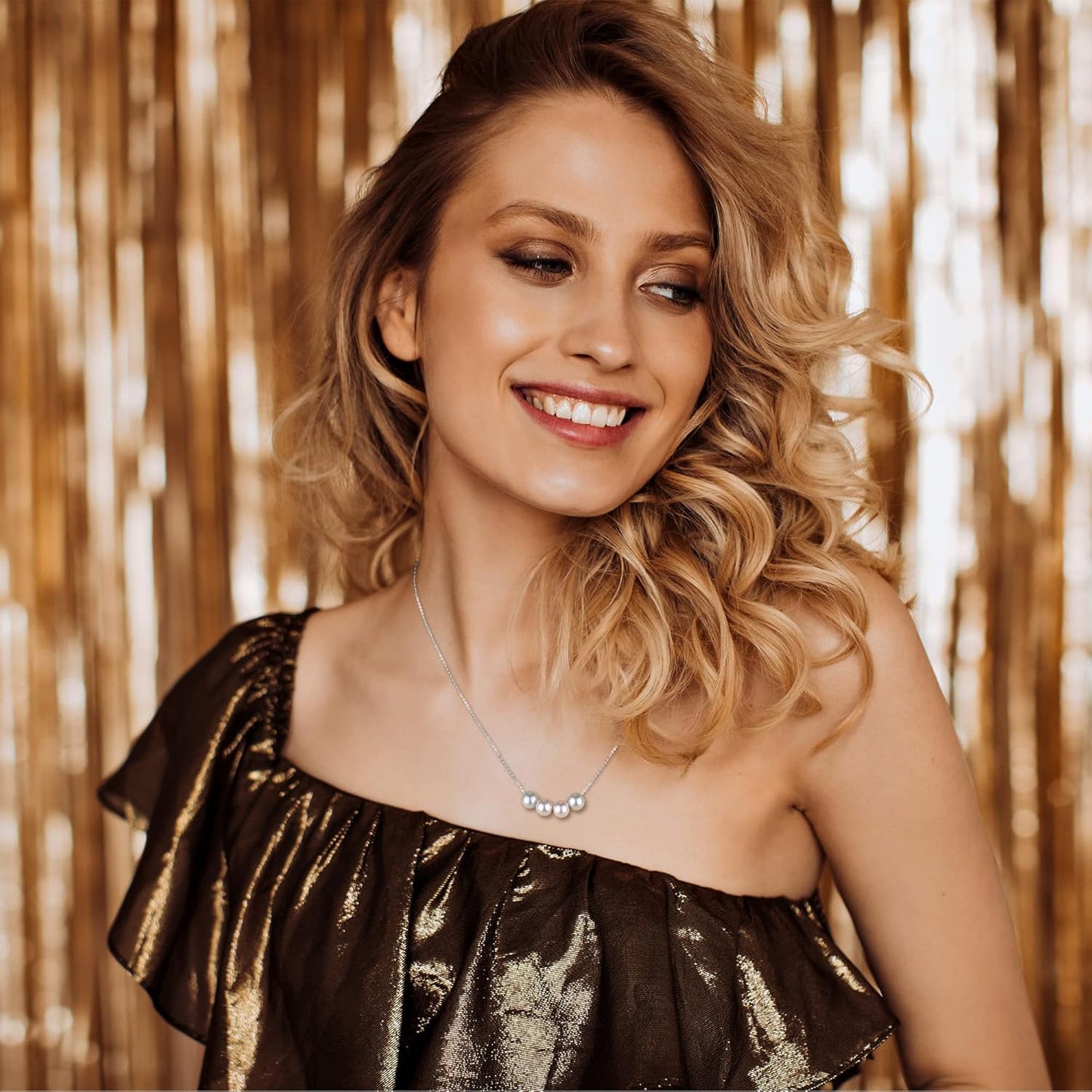 Birthday Gifts for Girls /Adjustable S925 Sterling Silver Pink Pearl Necklace with Birthday Card Messages