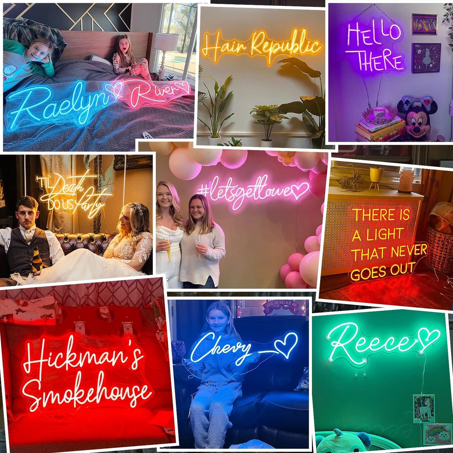 Custom Neon Signs, Neon Sign Customizable for Wall Decor, Personalized Neon Sign for Wedding Birthday Party Gift