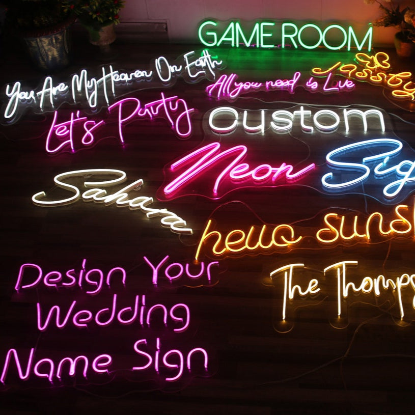 Custom Neon Signs, Neon Sign Customizable for Wall Decor, Personalized Neon Sign for Wedding Birthday Party Gift