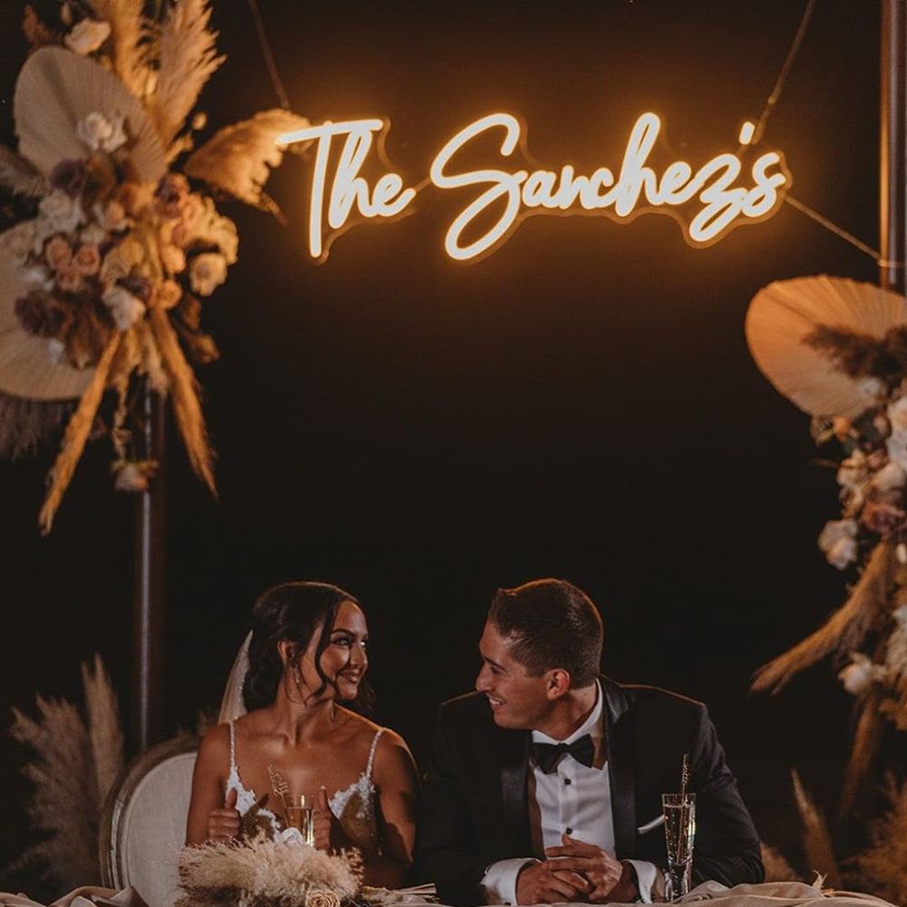 Custom Neon Signs, Personalized Led Neon Signs with Family Name, Neon Signs for Wedding