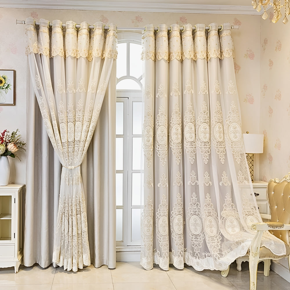 Elyvia Embroidered Classic Sheer Lace Curtain