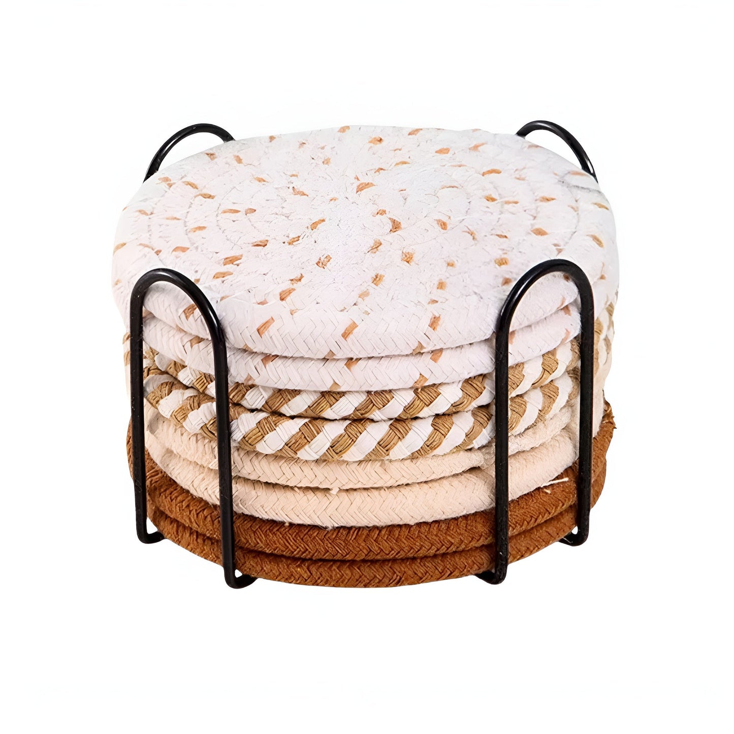 Woven Whirl Coaster Set | 8Pcs Set