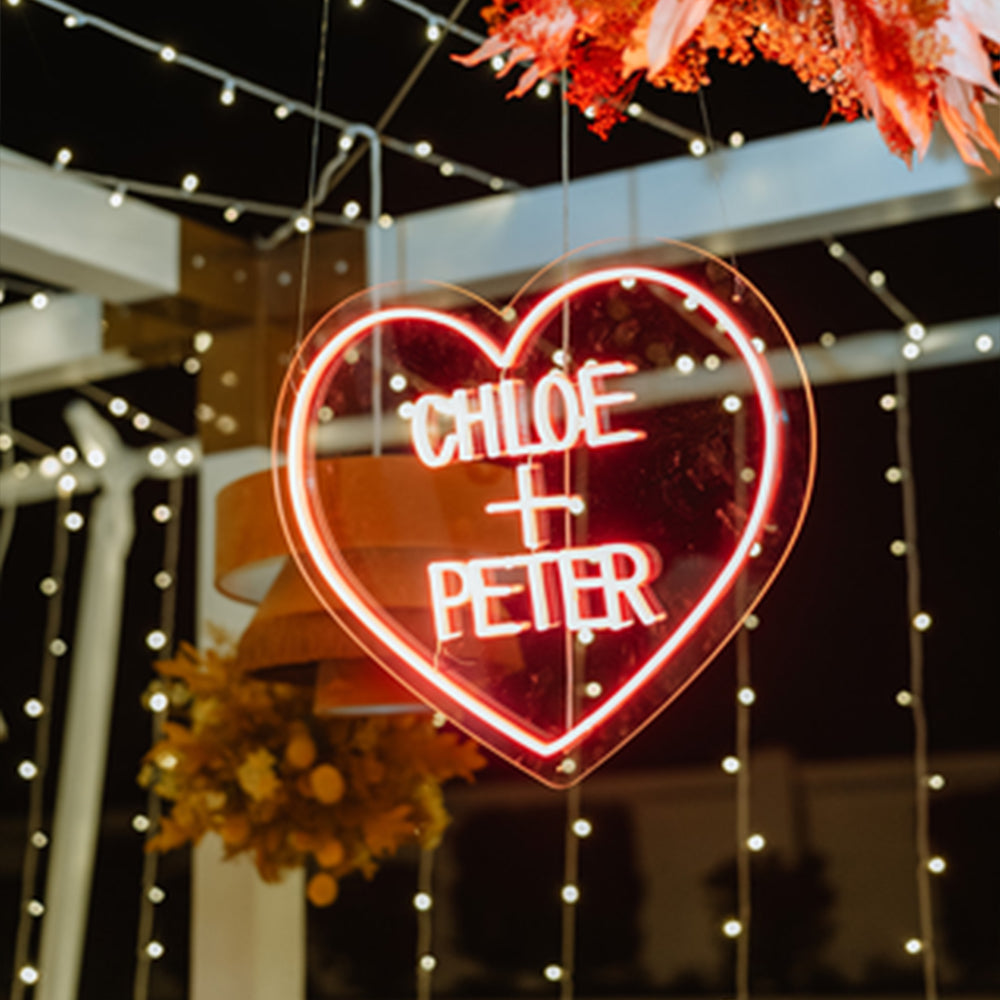 Custom Bride's & Groom's Name Neon Sign Personalized for Wedding