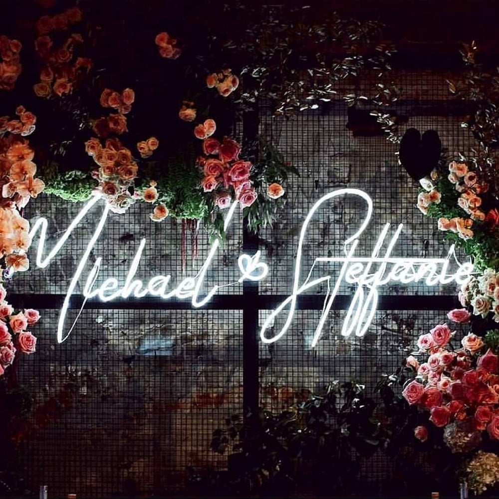 Custom Bride's & Groom's Name Neon Sign Personalized for Wedding