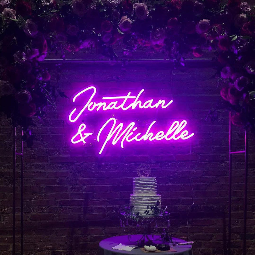 Custom Bride's & Groom's Name Neon Sign Personalized for Wedding