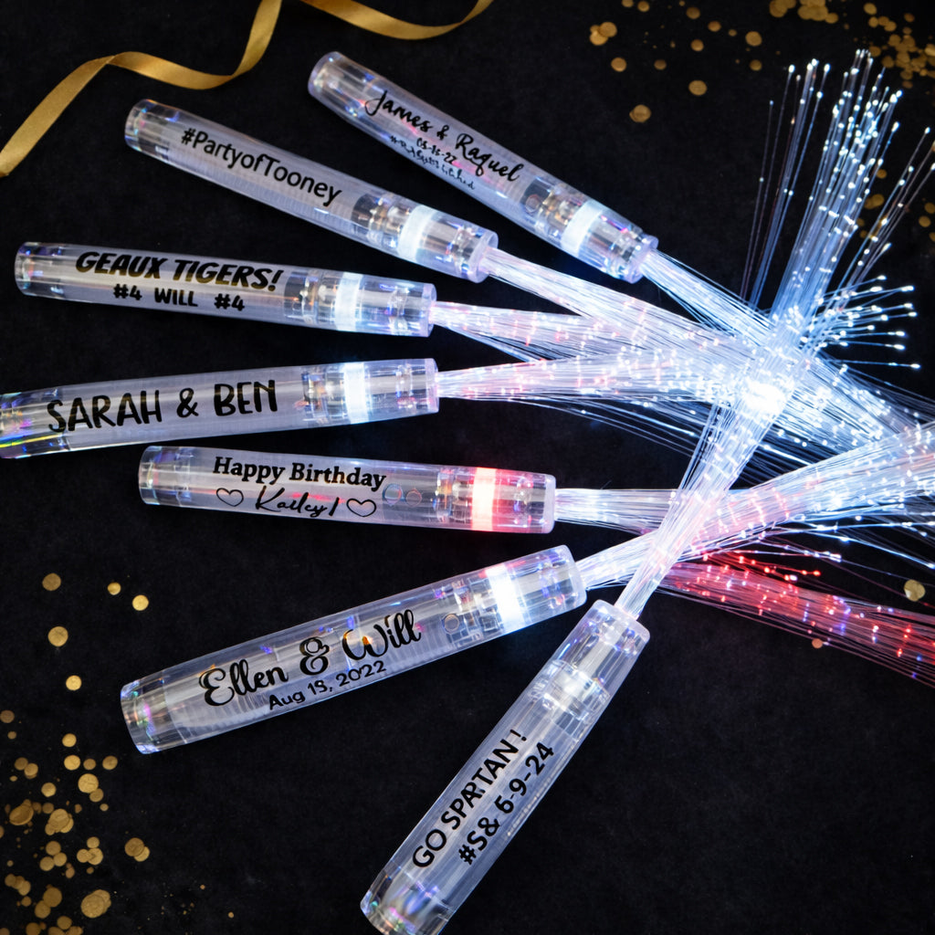 Custom Lighted Fiber Optic Wands for Wedding Send off ideas for Your Wedding Exit