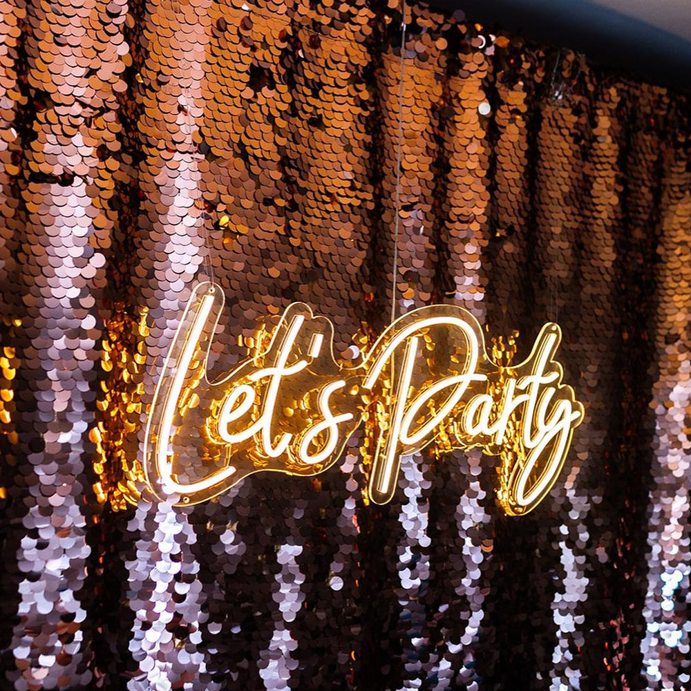 Let's Party Neon Signs, Customized Neon Signs for Party, Dimmable Neon Light up Lights