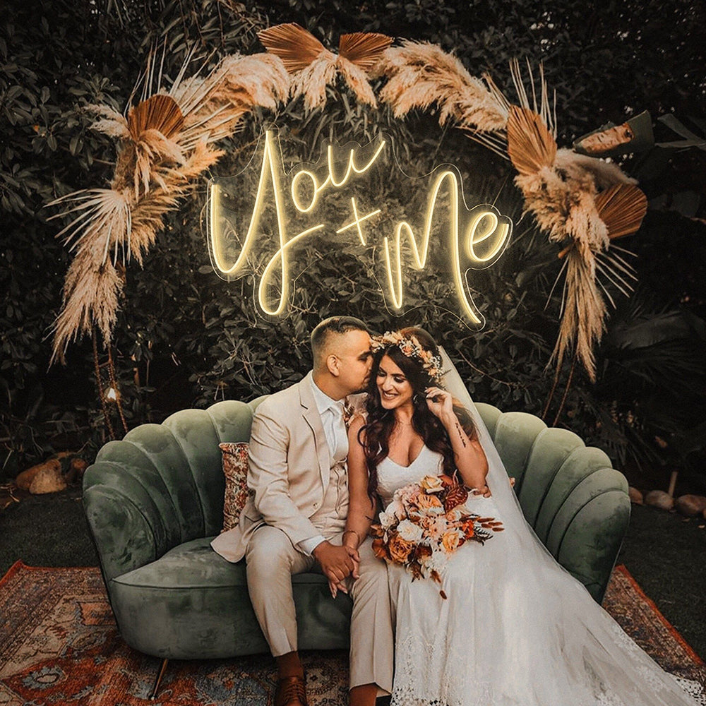 You and Me Custom Neon Sign Wedding Backdrop Decorations For Reception