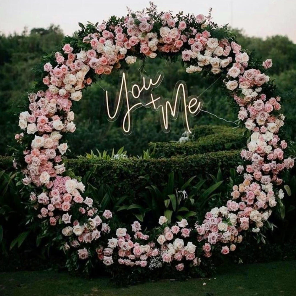 You and Me Custom Neon Sign Wedding Backdrop Decorations For Reception