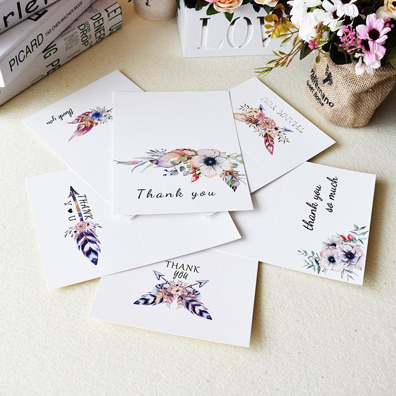 Feather Floral Mother's Day Thank You Cards With Envelopes 48 Bulk 4 X 6 Inch - Lasercutwraps Shop