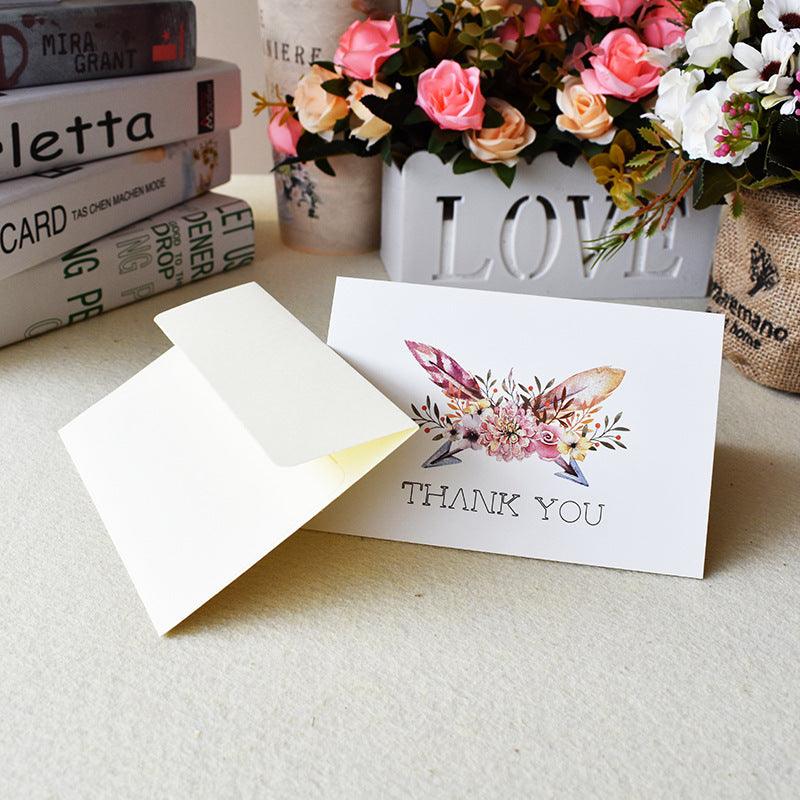 Feather Floral Mother's Day Thank You Cards With Envelopes 48 Bulk 4 X 6 Inch - Lasercutwraps Shop
