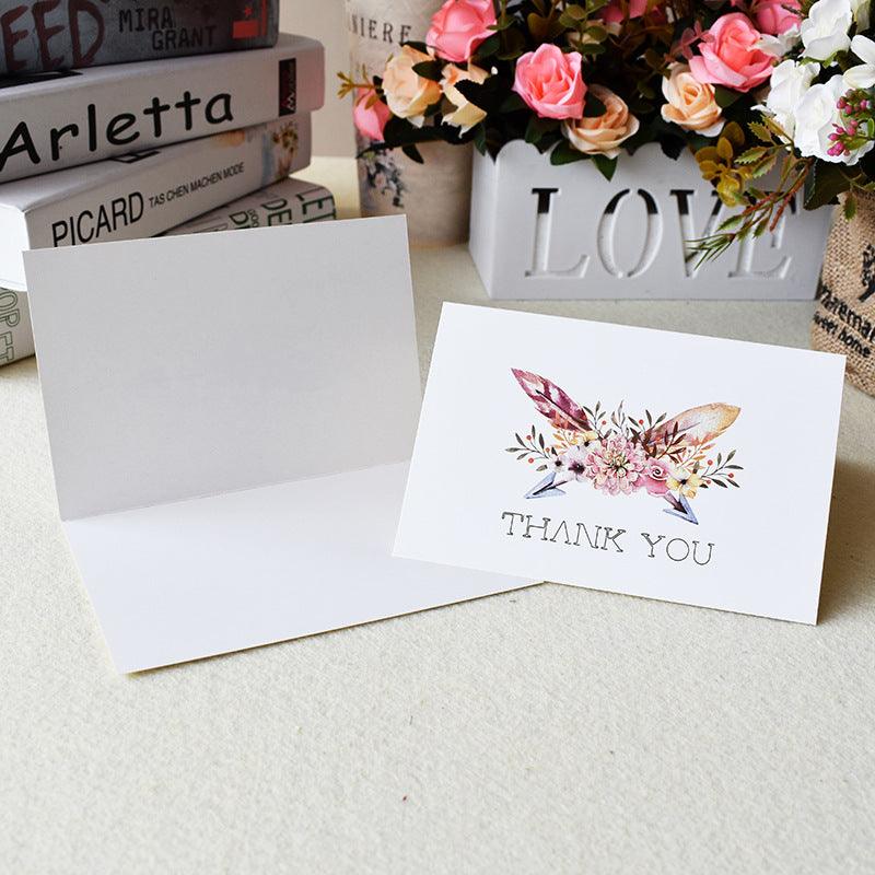 Feather Floral Mother's Day Thank You Cards With Envelopes 48 Bulk 4 X 6 Inch - Lasercutwraps Shop