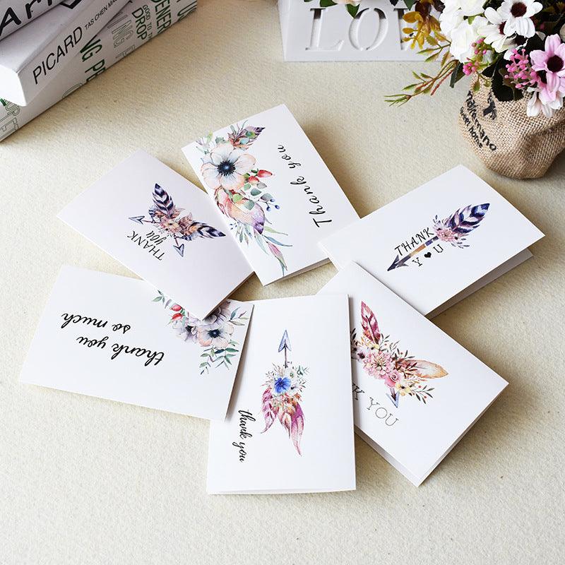 Feather Floral Mother's Day Thank You Cards With Envelopes 48 Bulk 4 X 6 Inch - Lasercutwraps Shop