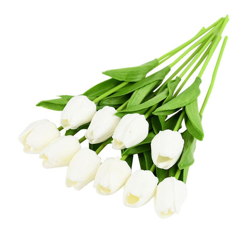10PCS Tulip Artificial Flower Real Touch Artificial Bouquet Fake Flower for Wedding Decorations - Lasercutwraps Shop