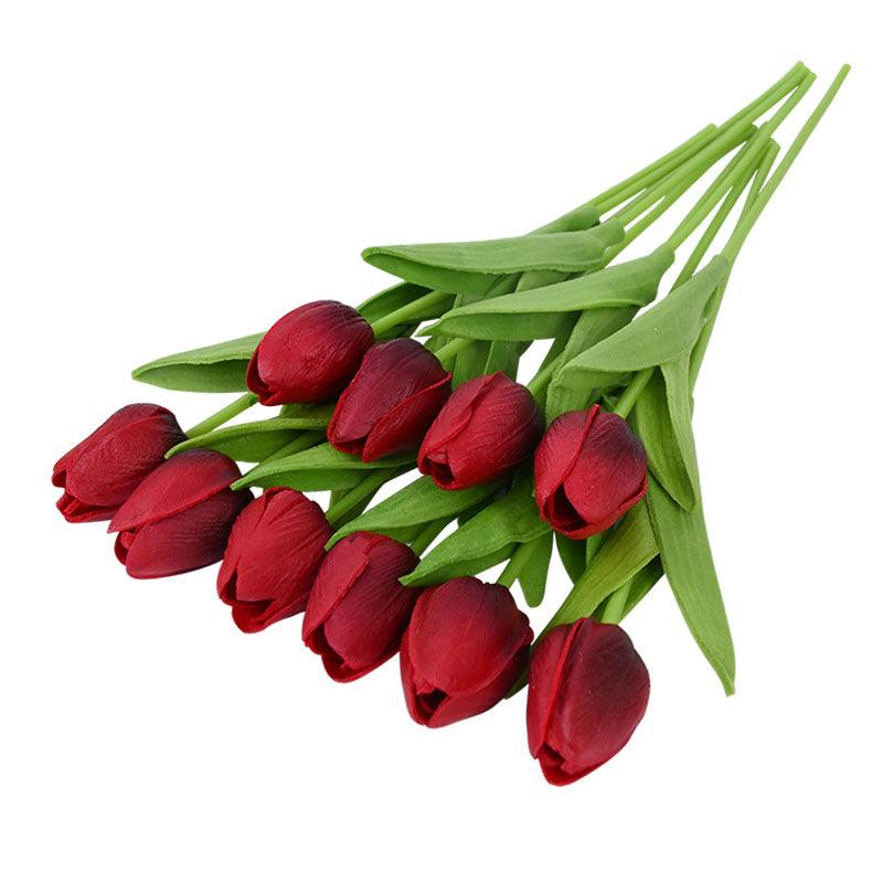 10PCS Tulip Artificial Flower Real Touch Artificial Bouquet Fake Flower for Wedding Decorations - Lasercutwraps Shop