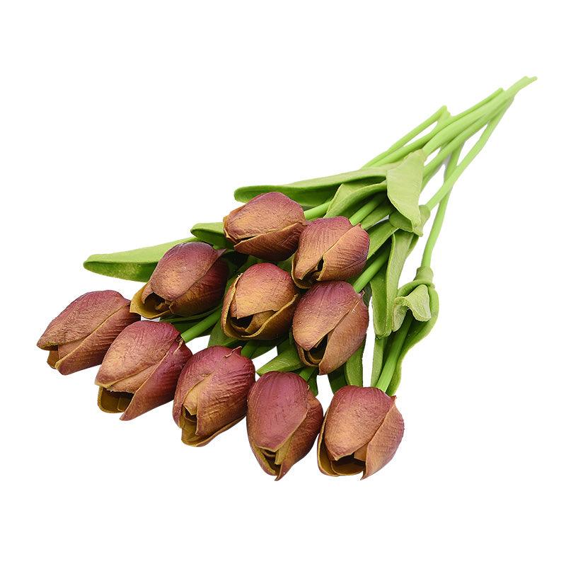 10PCS Tulip Artificial Flower Real Touch Artificial Bouquet Fake Flower for Wedding Decorations - Lasercutwraps Shop