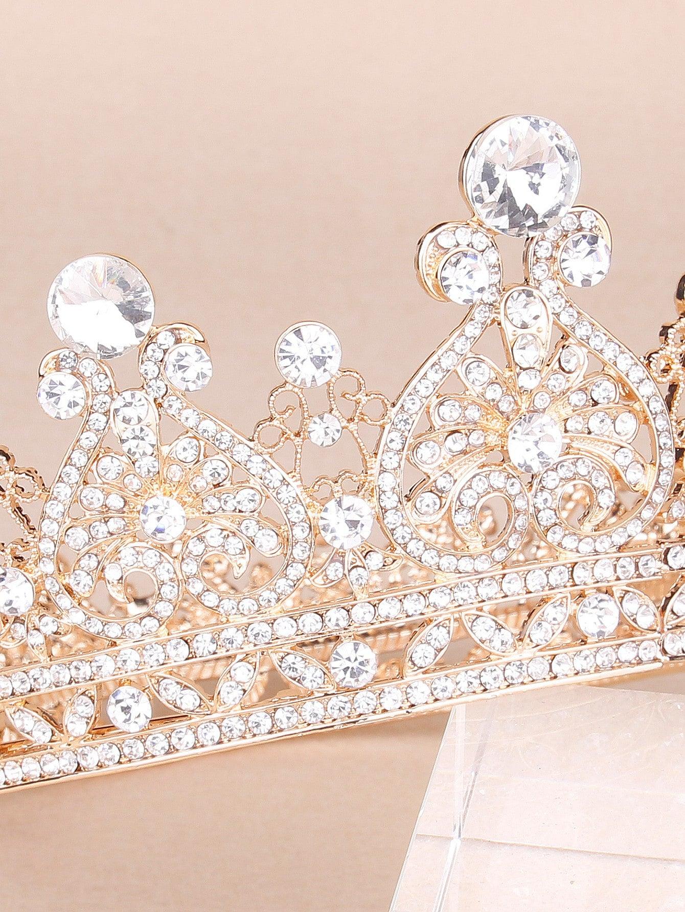 Rhinestone Decor Crown Design Hair Accessory - Lasercutwraps Shop