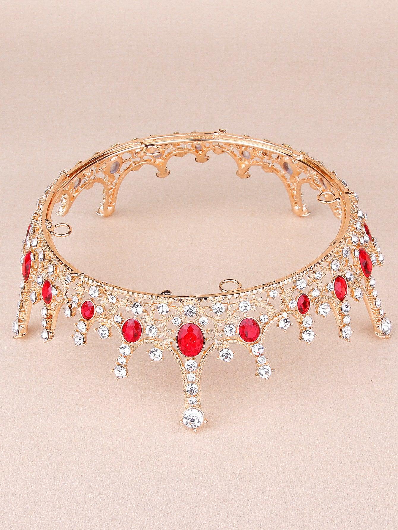 Rhinestone Decor Crown Design Hair Accessory - Lasercutwraps Shop