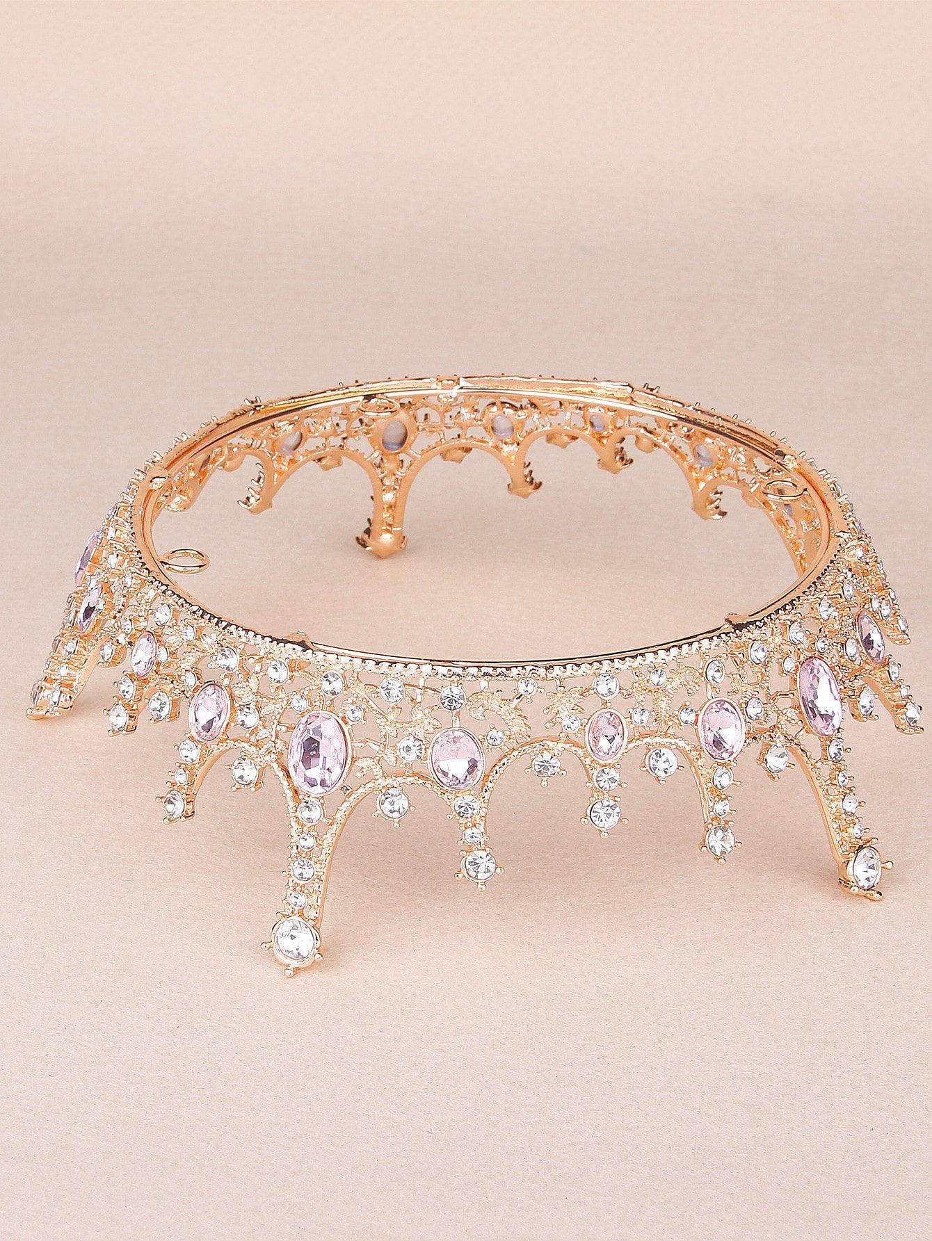 Rhinestone Decor Crown Design Hair Accessory - Lasercutwraps Shop