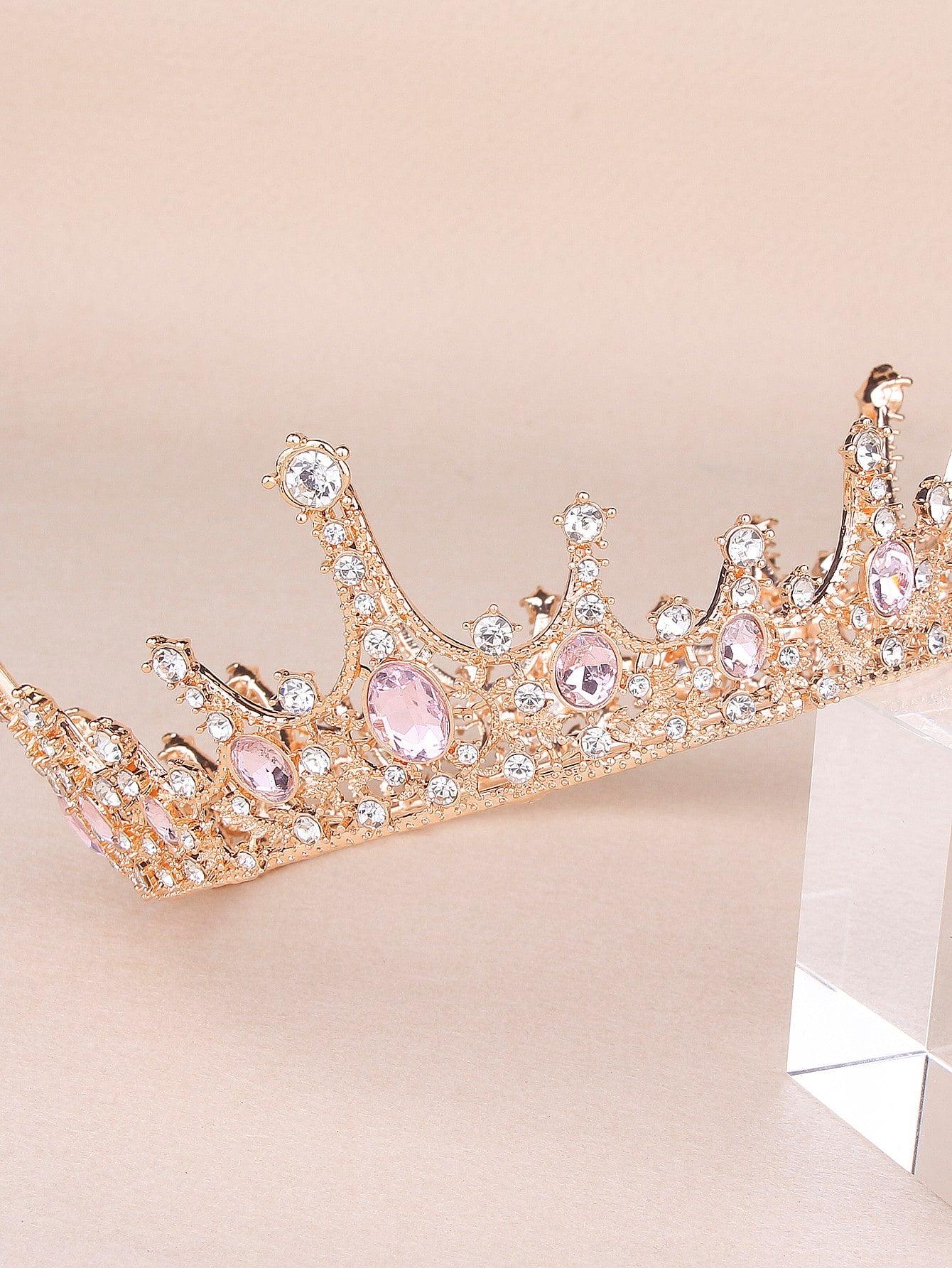 Rhinestone Decor Crown Design Hair Accessory - Lasercutwraps Shop