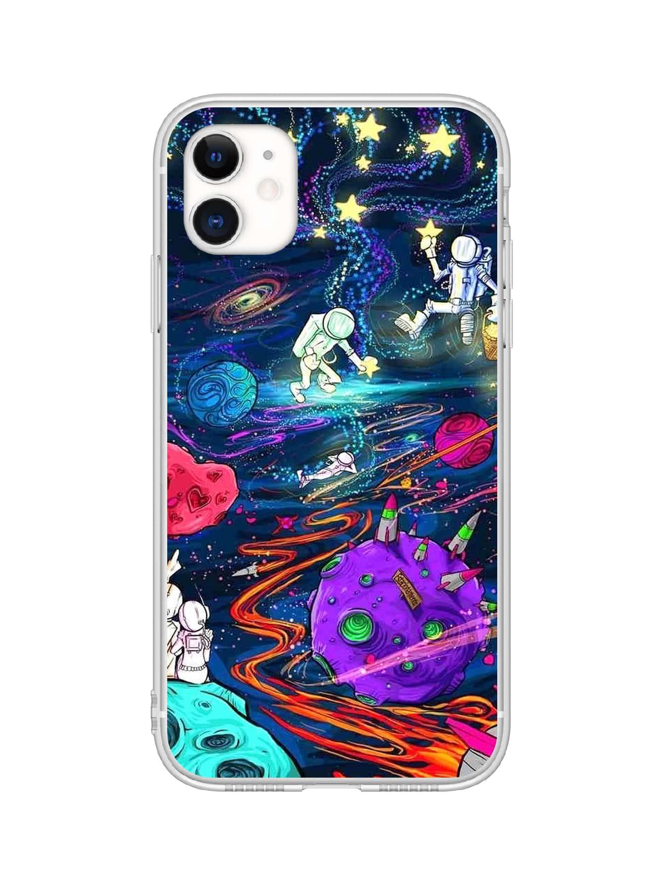 Astronaut Print Case Compatible With iPhone - Lasercutwraps Shop