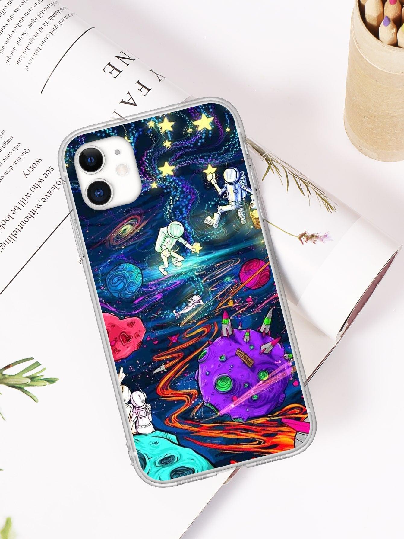 Astronaut Print Case Compatible With iPhone - Lasercutwraps Shop