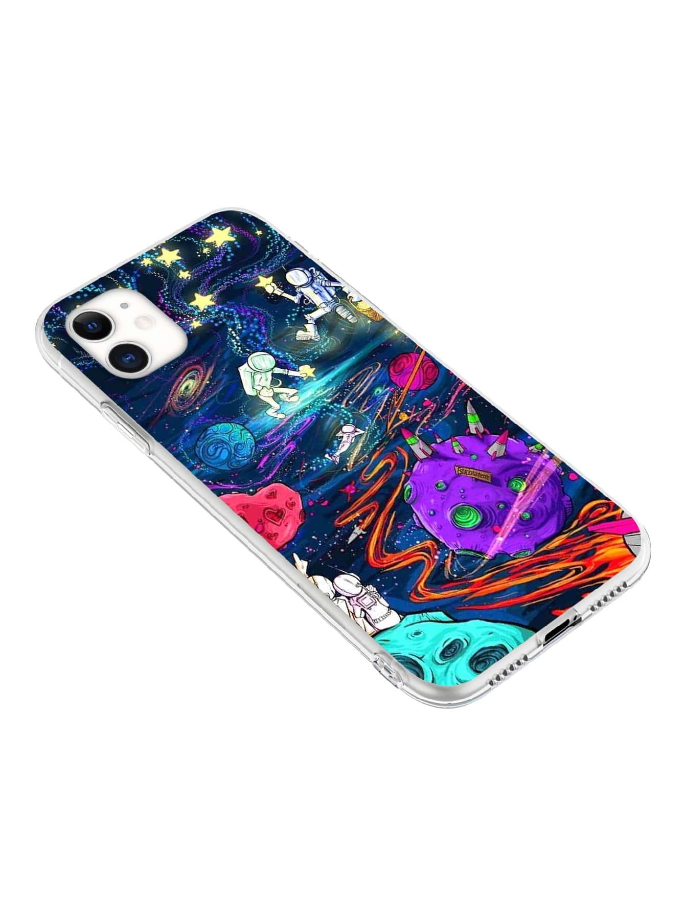 Astronaut Print Case Compatible With iPhone - Lasercutwraps Shop