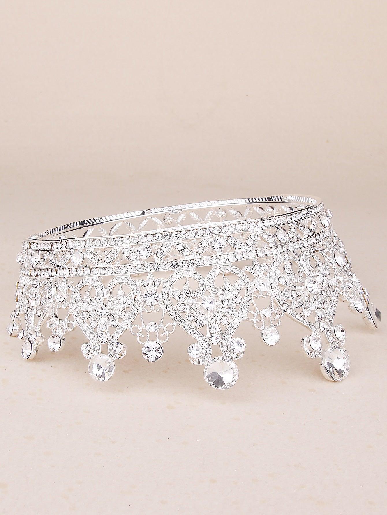 Rhinestone Decor Crown Hair Accessory - Lasercutwraps Shop