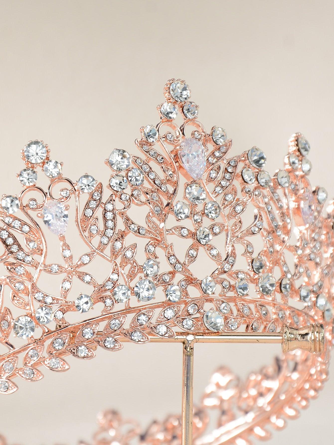 Zircon & Rhinestone Crown Bridal Hair Accessory - Lasercutwraps Shop