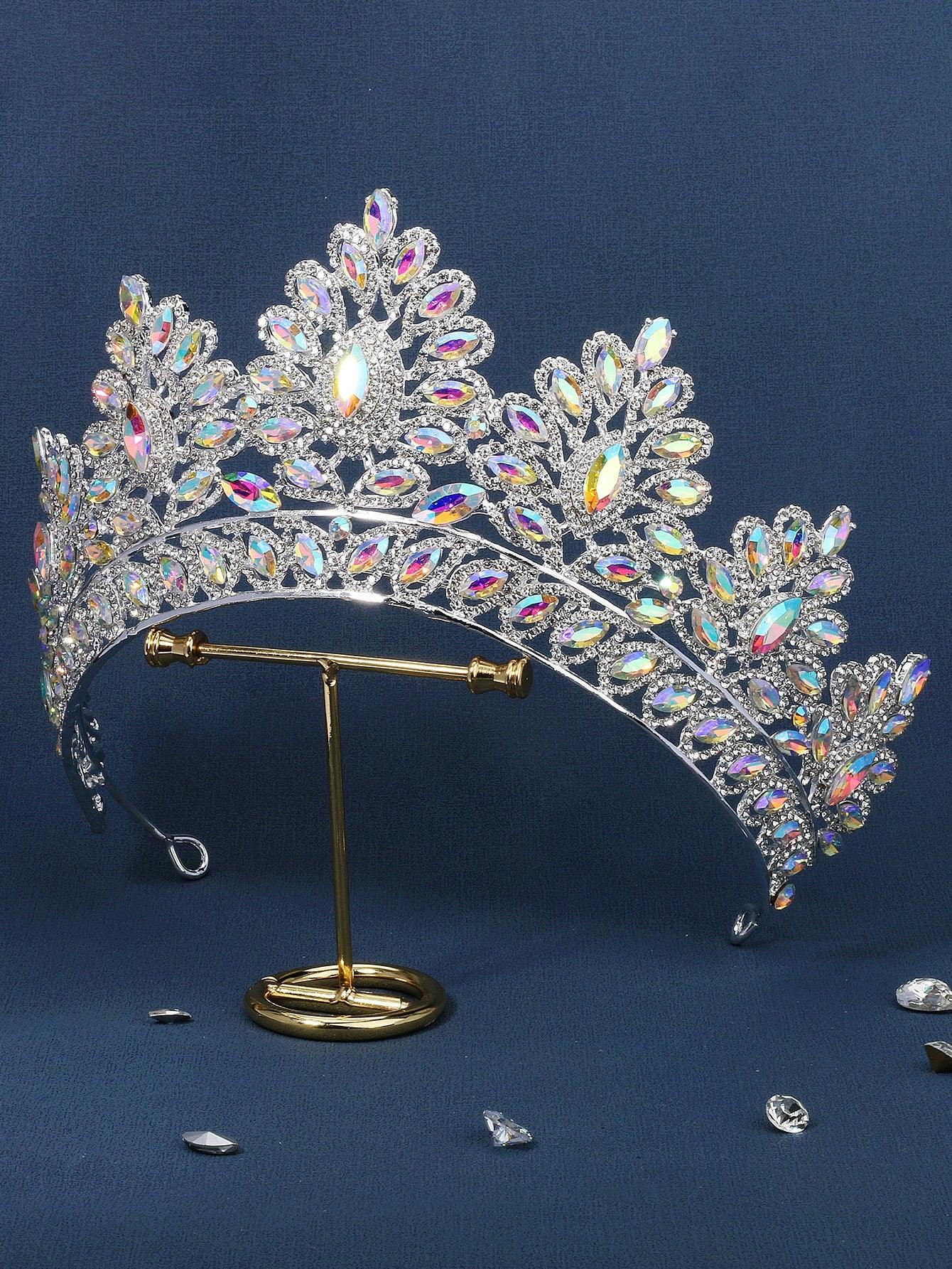Rhinestone Decor Crown Bridal Hair Accessory - Lasercutwraps Shop