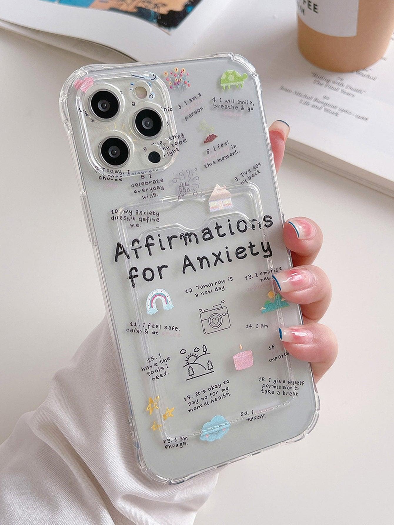 Letter Graphic Card Slot Phone Case Letter Graphic Card Slot Phone Case