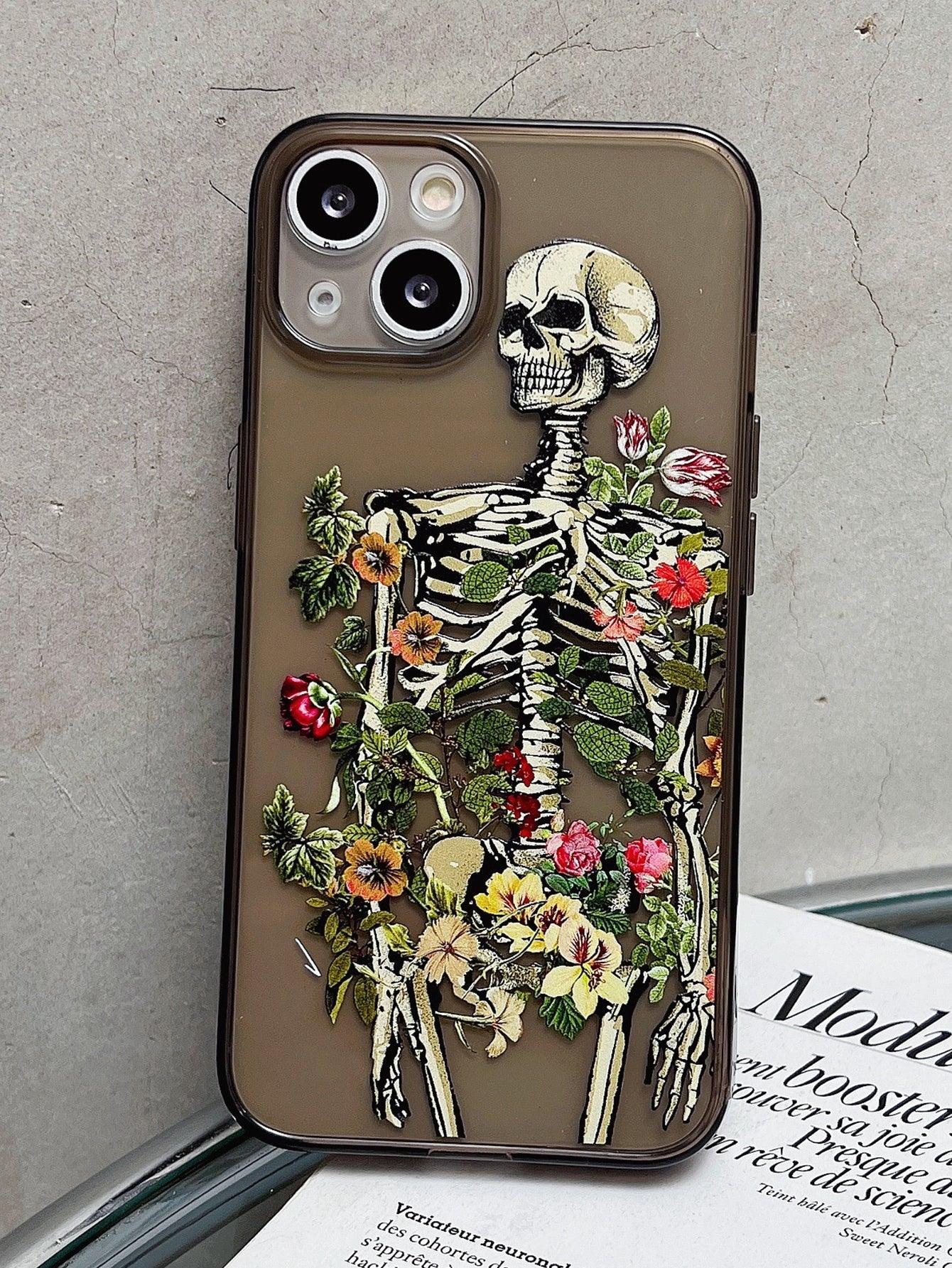 Floral Skeleton Pattern Phone Case - Lasercutwraps Shop