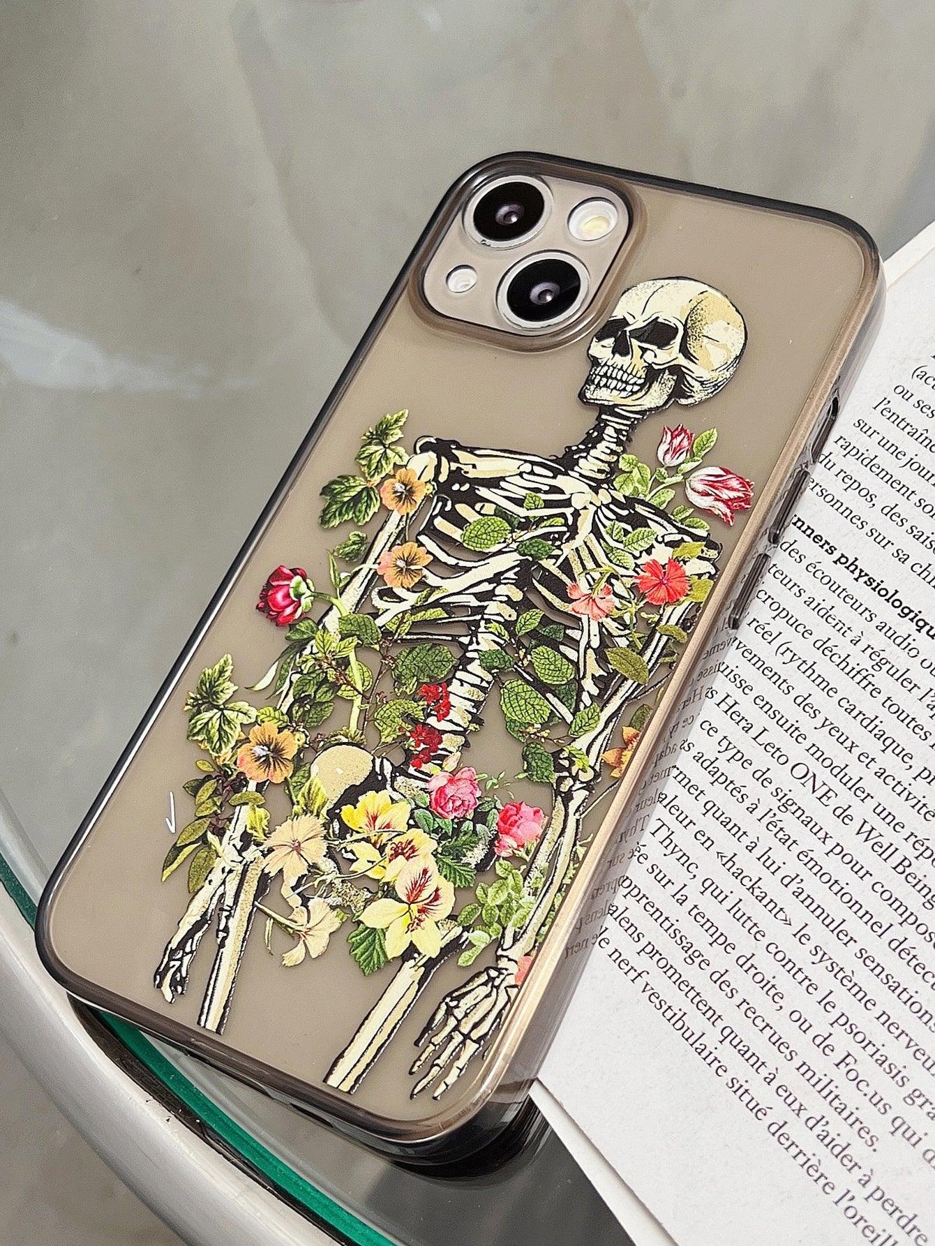 Floral Skeleton Pattern Phone Case - Lasercutwraps Shop