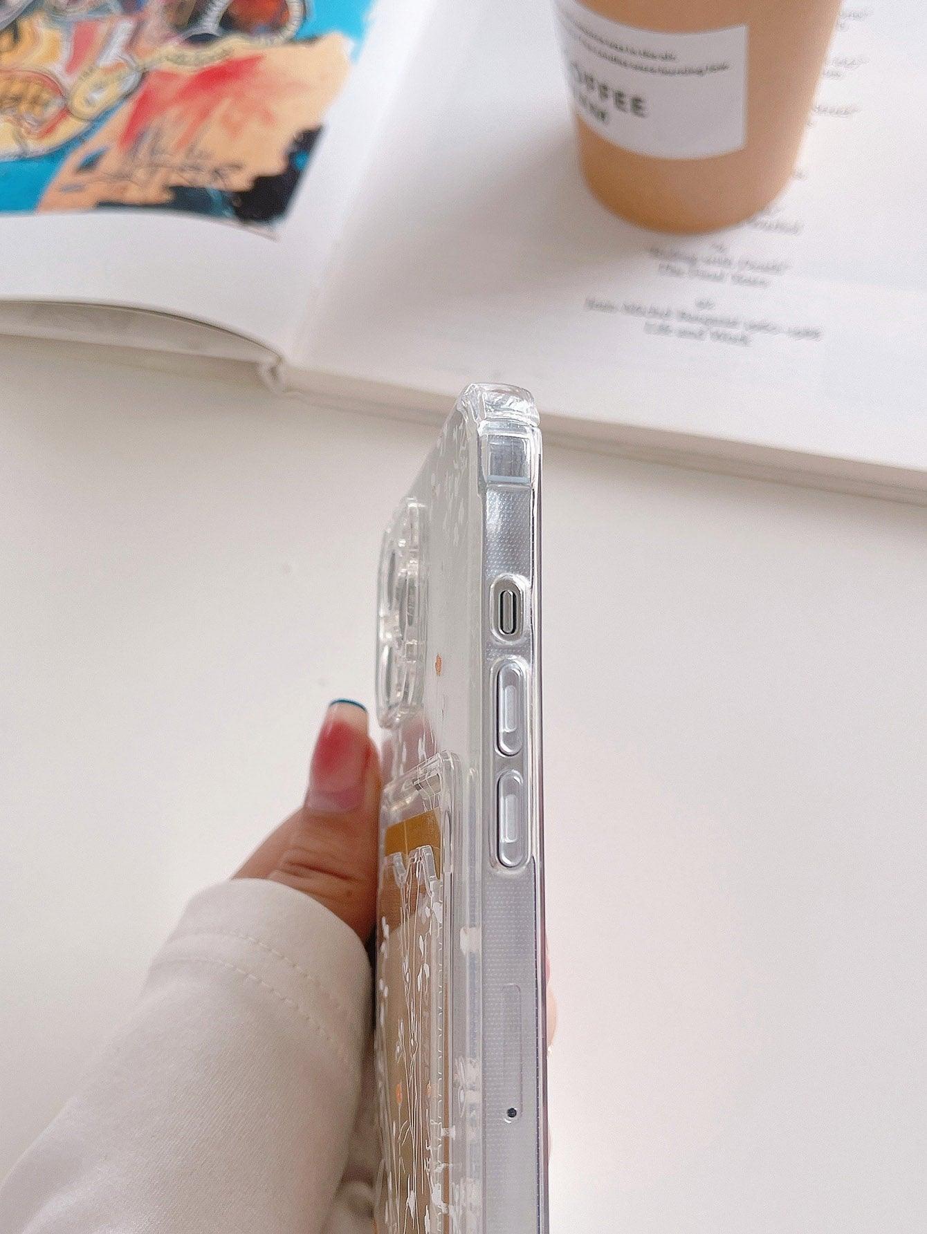 Floral Clear Card Slot Phone Case - Lasercutwraps Shop
