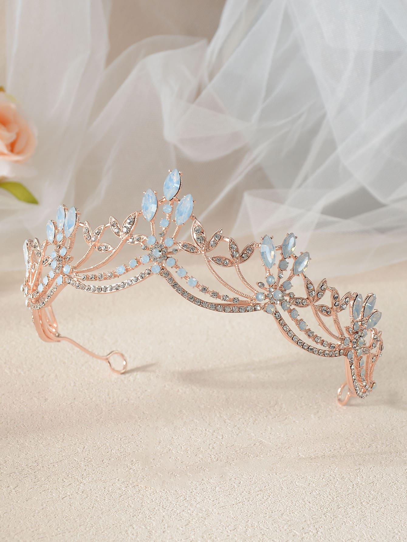 Rhinestone Decor Crown Bridal Headwear - Lasercutwraps Shop