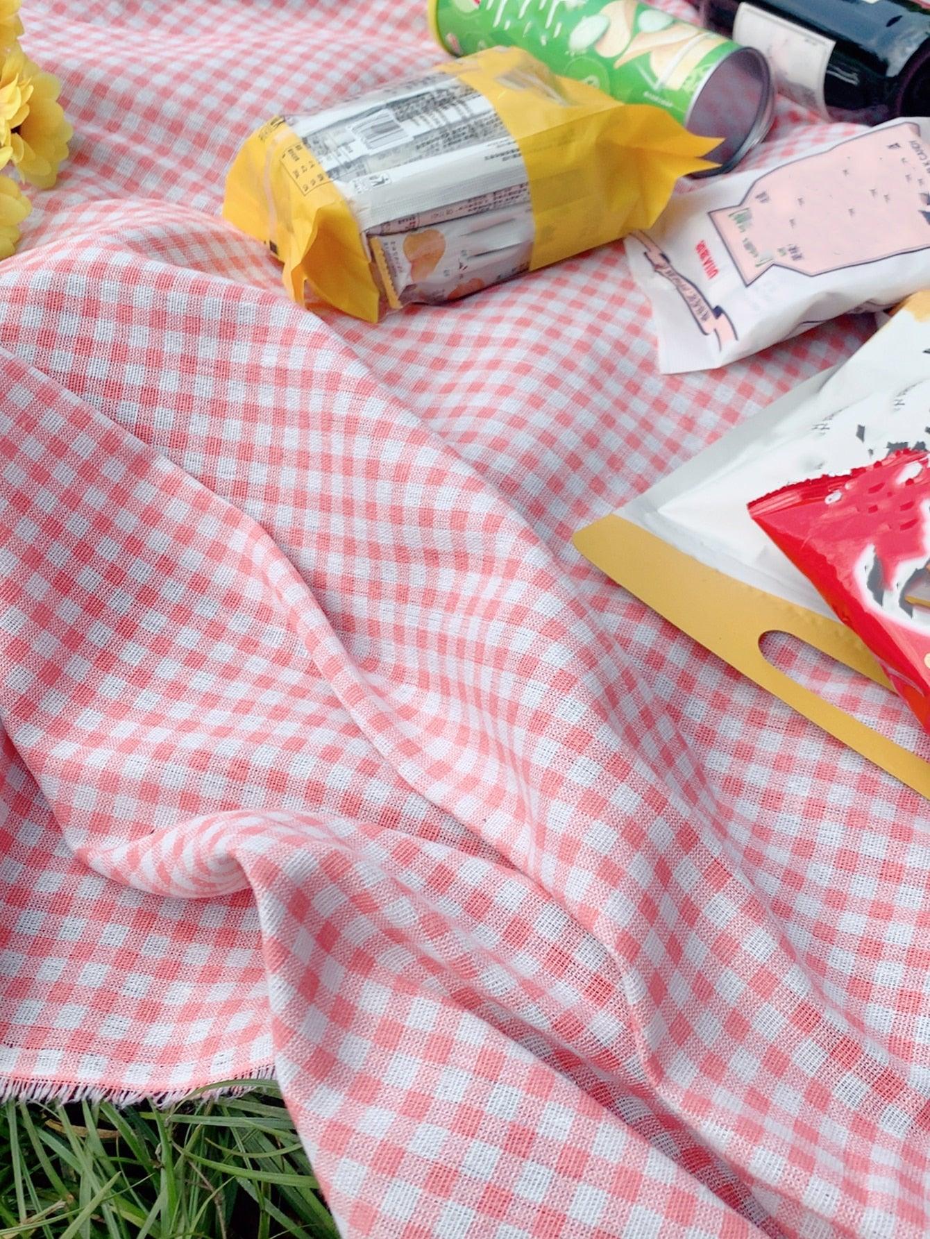 Gingham Print Outdoor Quick-Drying Picnic Mat - Lasercutwraps Shop
