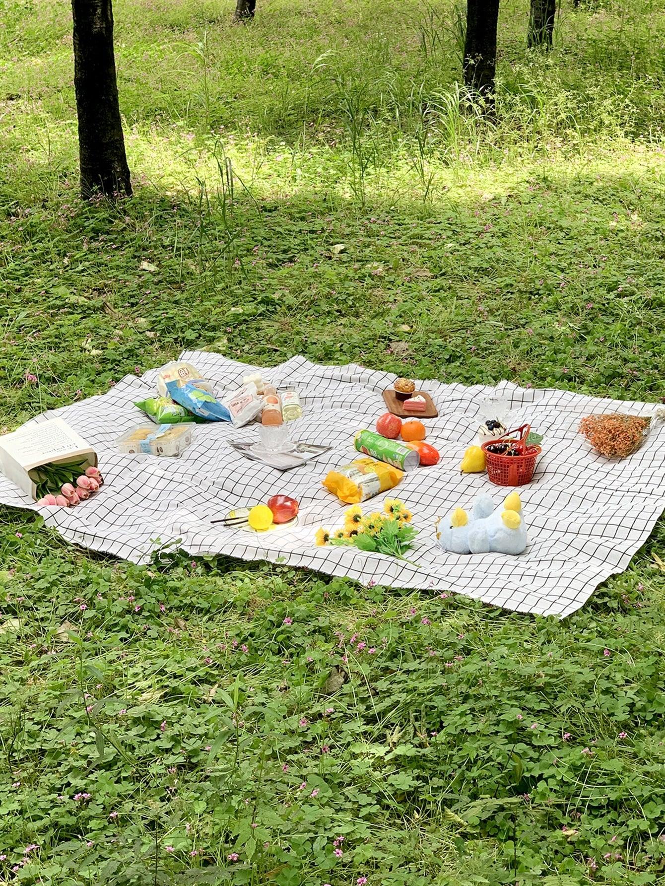 Windowpane Print Quick-Drying Outdoor Picnic Mat - Lasercutwraps Shop