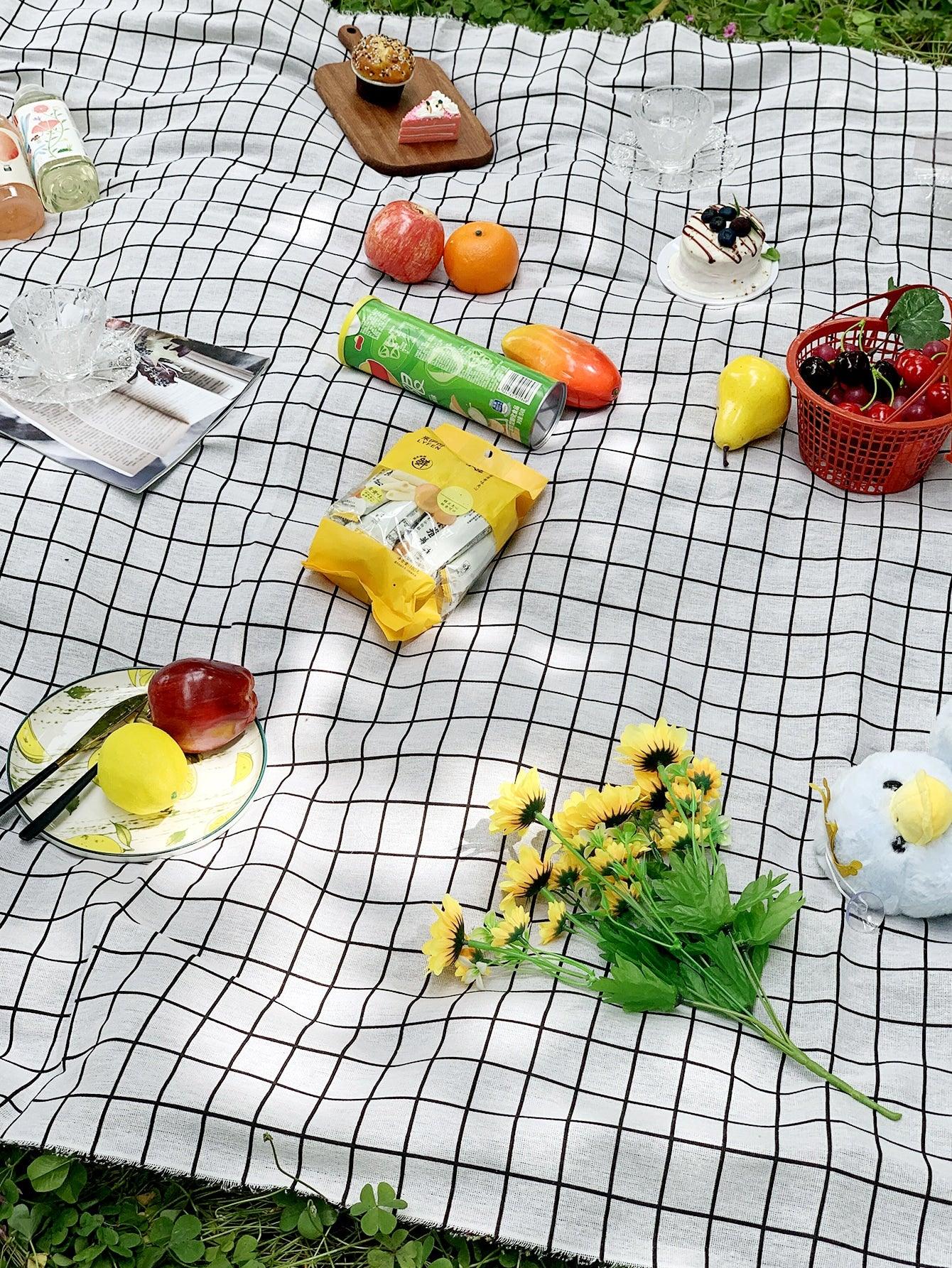 Windowpane Print Quick-Drying Outdoor Picnic Mat - Lasercutwraps Shop