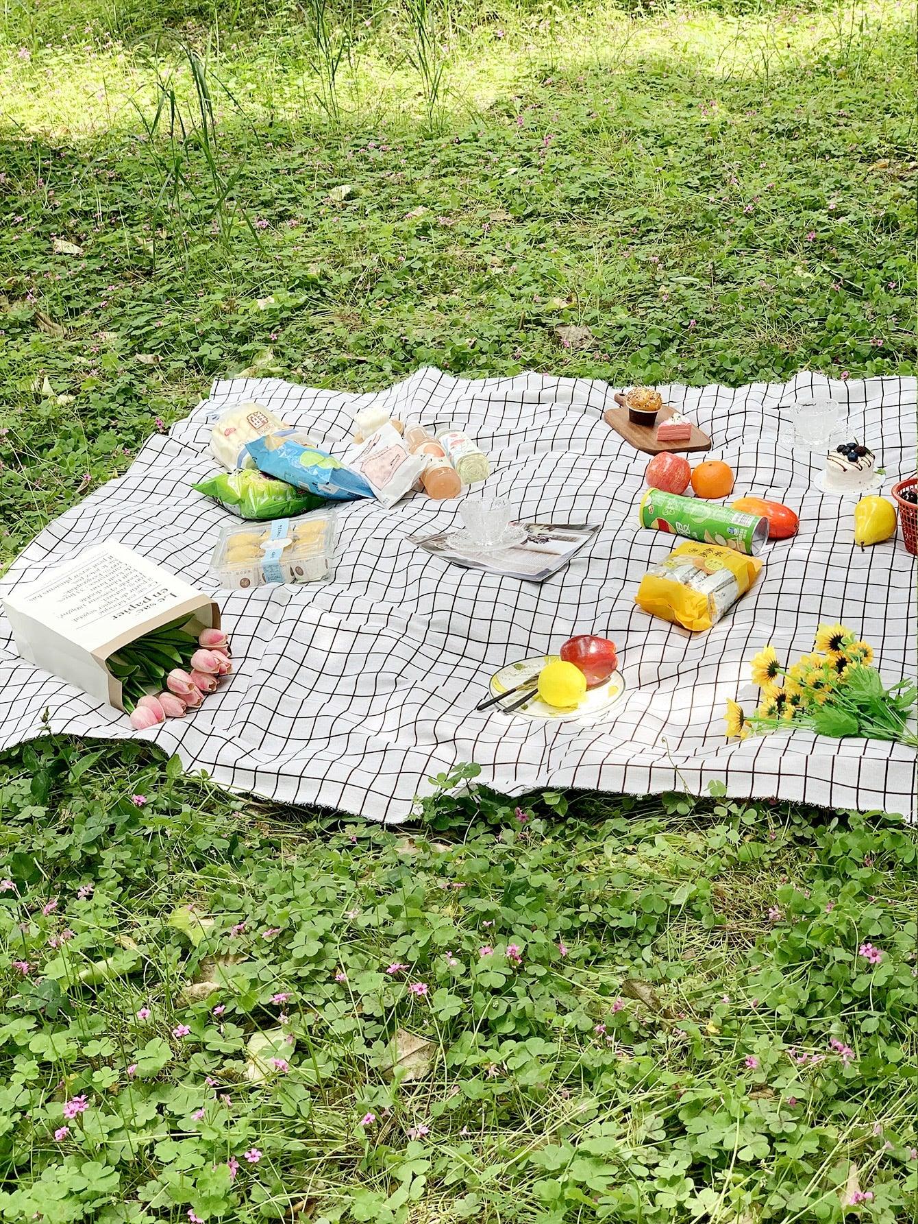 Windowpane Print Quick-Drying Outdoor Picnic Mat - Lasercutwraps Shop