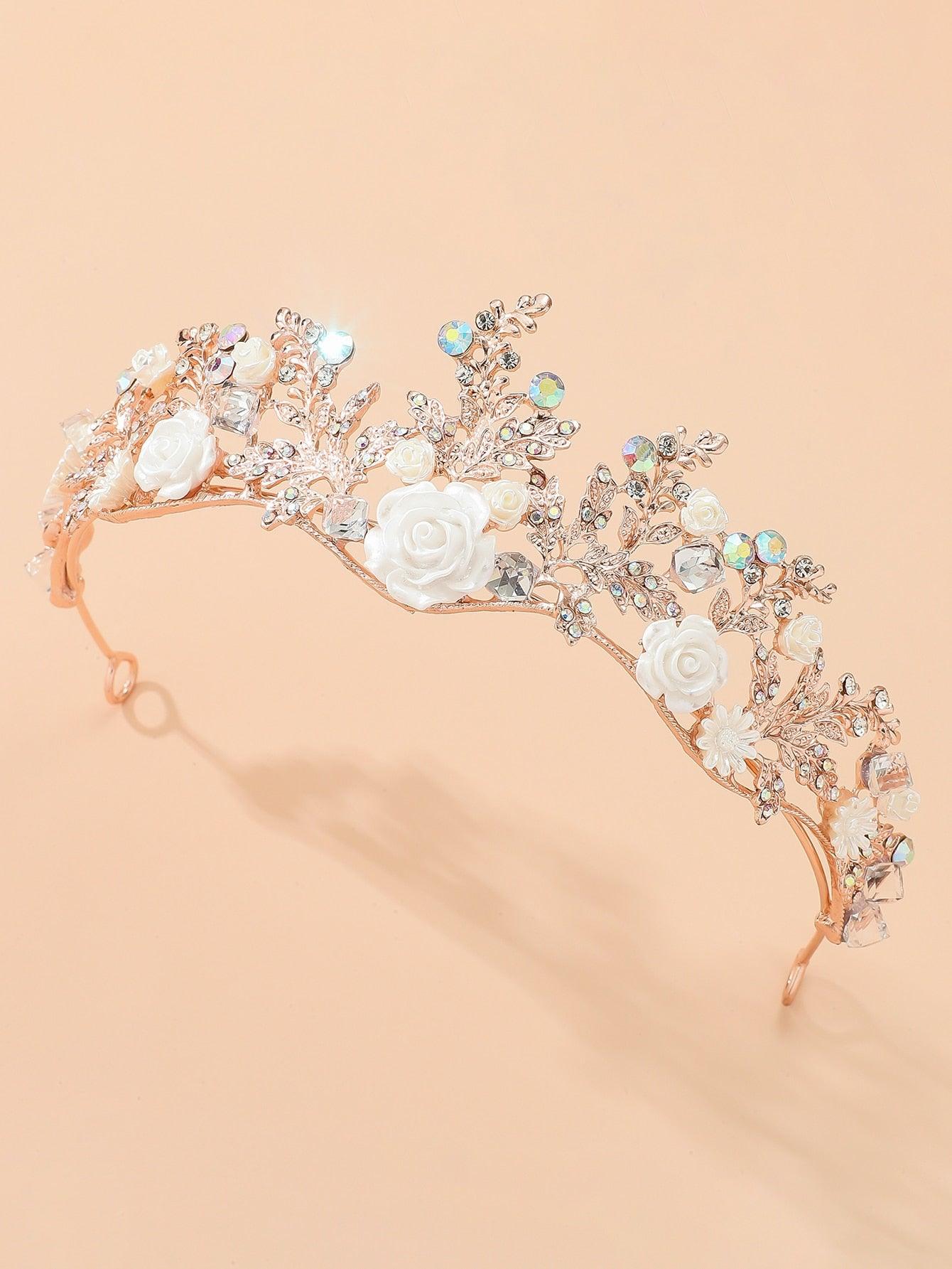 Rhinestone & Flower Decor Bridal Headwear - Lasercutwraps Shop