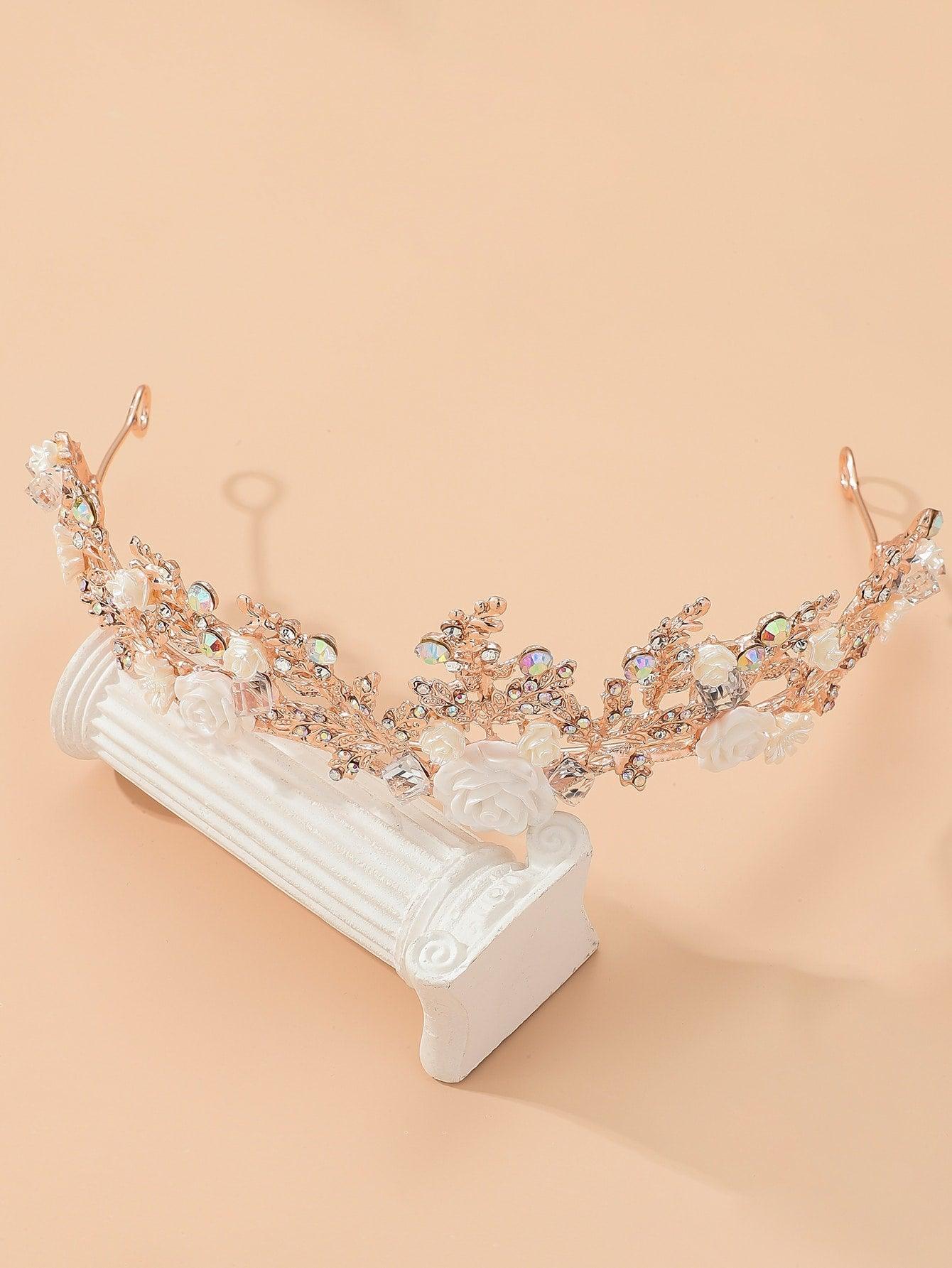 Rhinestone & Flower Decor Bridal Headwear - Lasercutwraps Shop