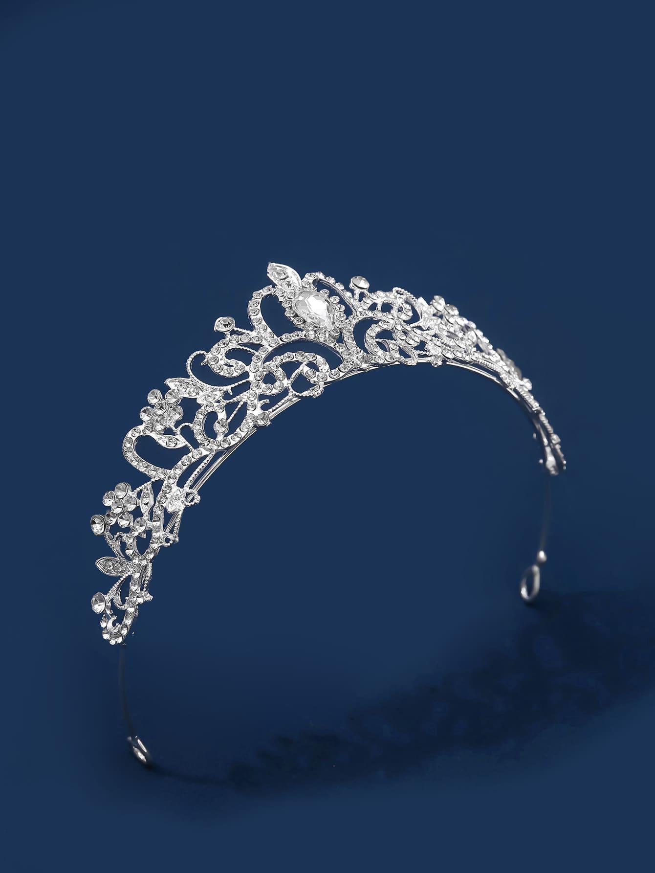 Rhinestone Crown Design Bridal Headband - Lasercutwraps Shop