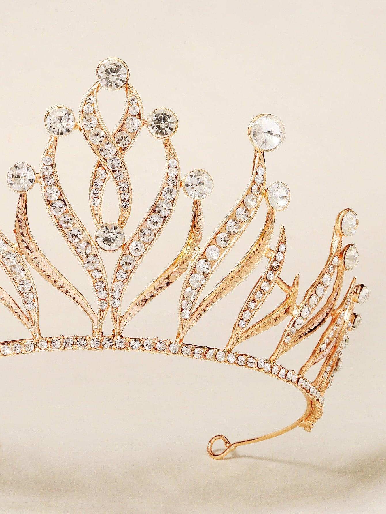 Rhinestone Crown Design Bridal Headband - Lasercutwraps Shop