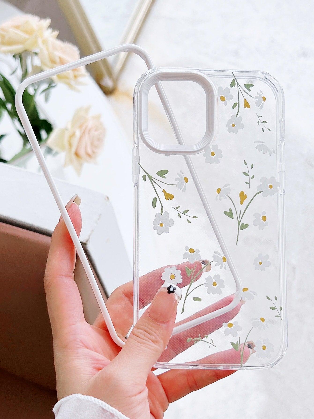 Floral Clear Phone Case - Lasercutwraps Shop
